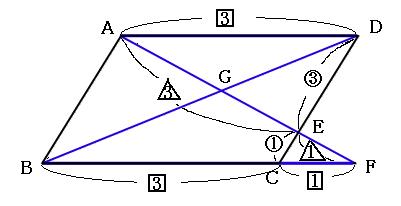 平行四辺形の対角線を3つに分けるならチョウチョを2匹探せ